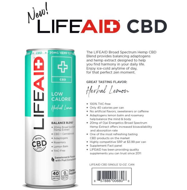 LIFEAID Beverage Co. Enters Hemp Space in 2019