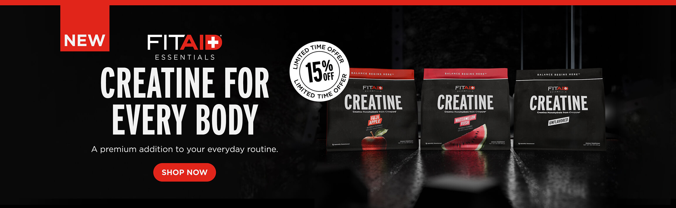 New FITAID Essentials! Creatine for Every Body, a premium addition to your everyday routine. Limited time only 15% off.