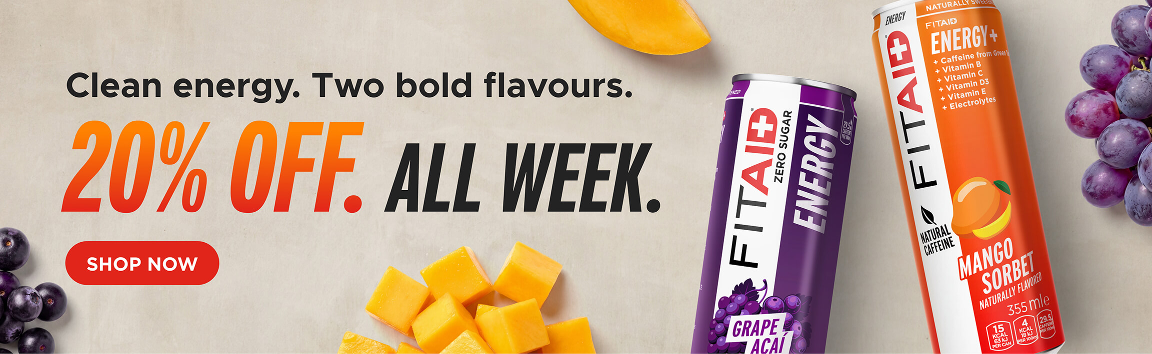 Clean Energy Two Bold Flavours 20% OFF All Week.
